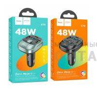 FM-модулятор HOCO E76, Pole, Bluetooth, 48Вт,  серый, тёмный