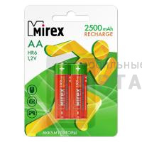 Аккумулятор Ni-MH Mirex HR6 / AA 2500mAh 1,2V 2 шт (2/20/100), ecopack