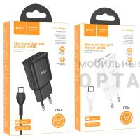 СЗУ HOCO C88A, Star, 2400mA, кабель Type-C,  белый